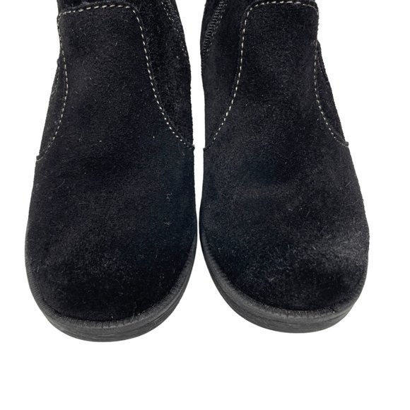 Earth Origins Womens Roxana Black Suede Elastic Block Heel Ankle Bootie Size 6M - Picture 3 of 12